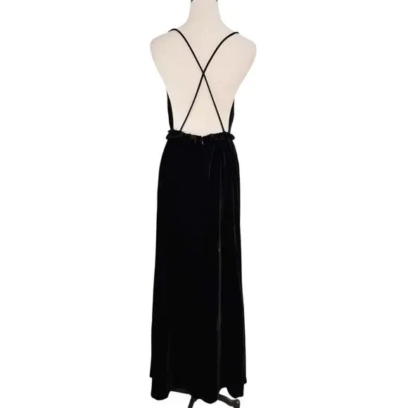 Ulla Johnson Lavinia Gown Black Velvet Open Back Black Tie Formal Party Size 00 - Picture 8 of 16